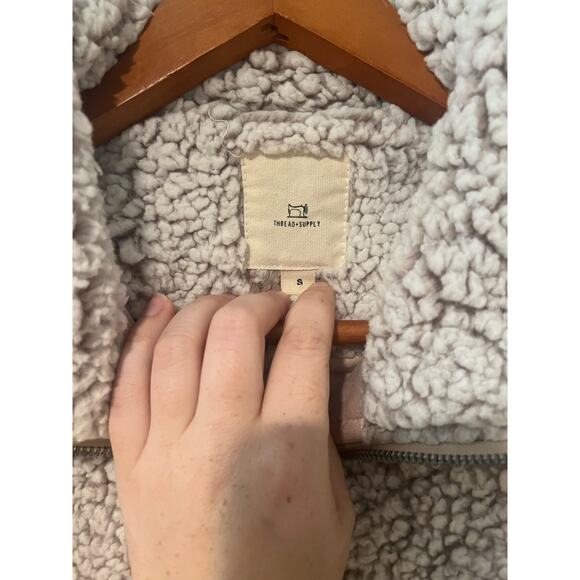 Thread & Supply Sherpa Quarter Zip Pullover Sweater - Picture 5 of 6